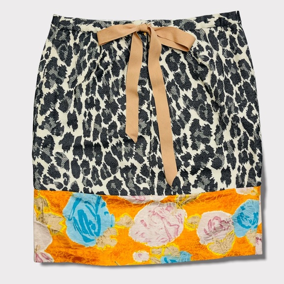 Tracy Reese Leopard & Floral Print Skirt Size 4 NWT - Picture 2 of 10